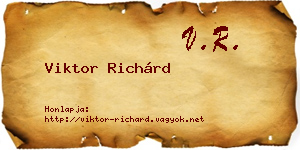 Viktor Richárd névjegykártya